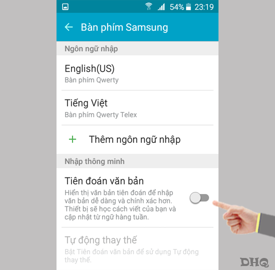 Chọn tắt tiên đoán văn bản